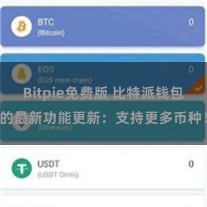 Bitpie免费版 比特派钱包的最新功能更新：支持更多币种！