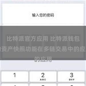 比特派官方应用 比特派钱包的资产快照功能在多链交易中的应用